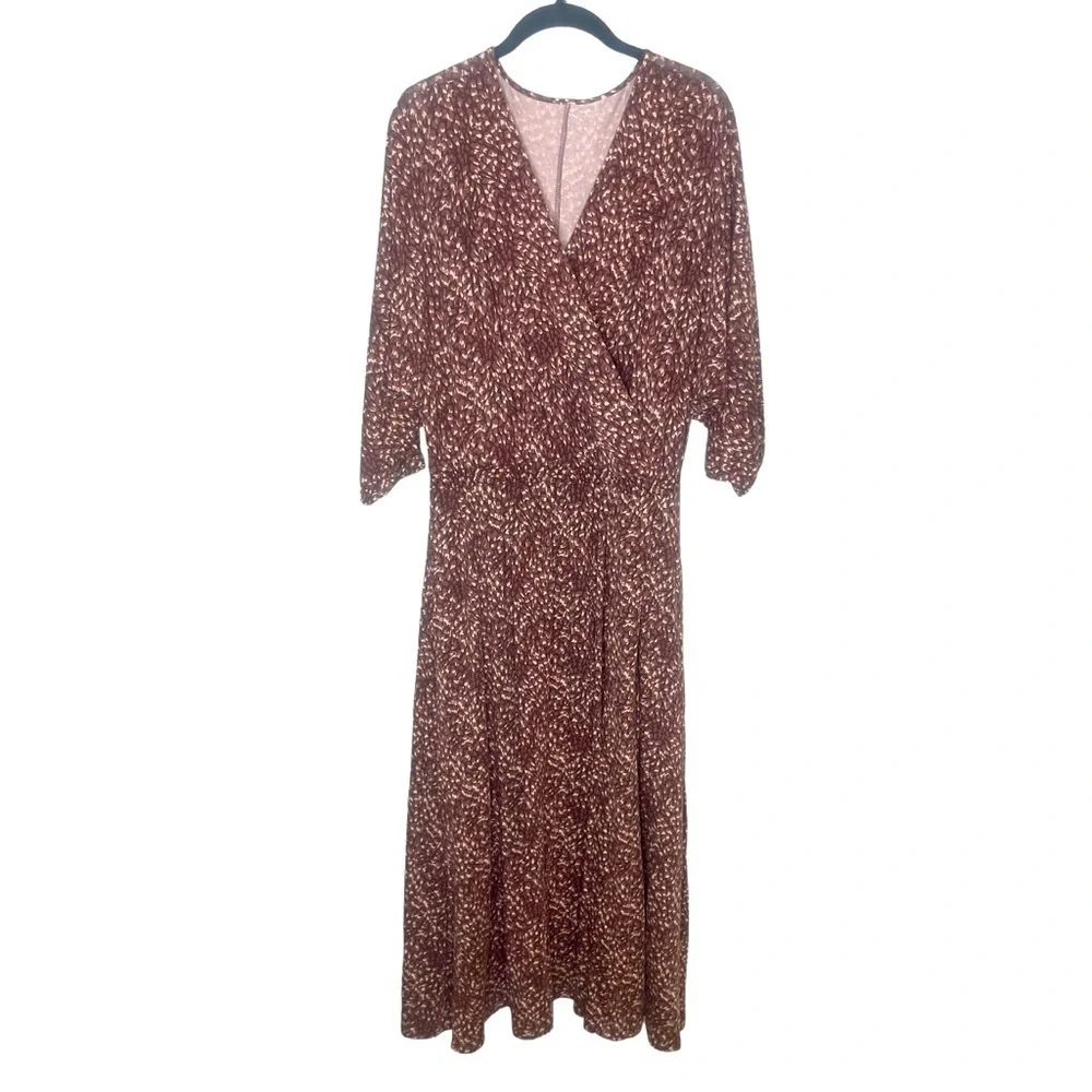 GARNET HILL Abstract Print Faux Wrap‎ Dress